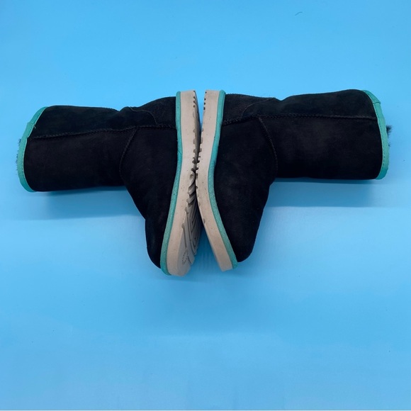 UGG Short Boots Black and Teal Boots Size 8 - Picture 6 of 8